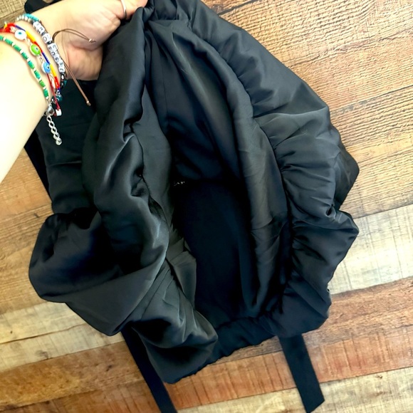 Oh Polly LUDMILA Halterneck Lace-Up Bubble Hem Corset Micro Mini Dress in Black - Picture 9 of 11